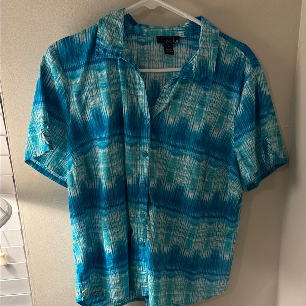 Erika Blue Short Sleeve Shirt